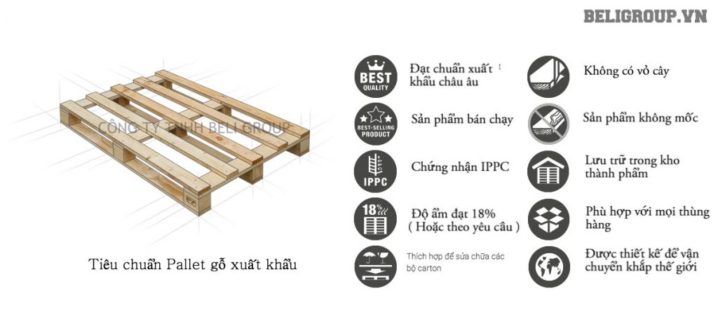 Tiêu chí chất lượng của pallet gỗ trong xuất khẩu quốc tế