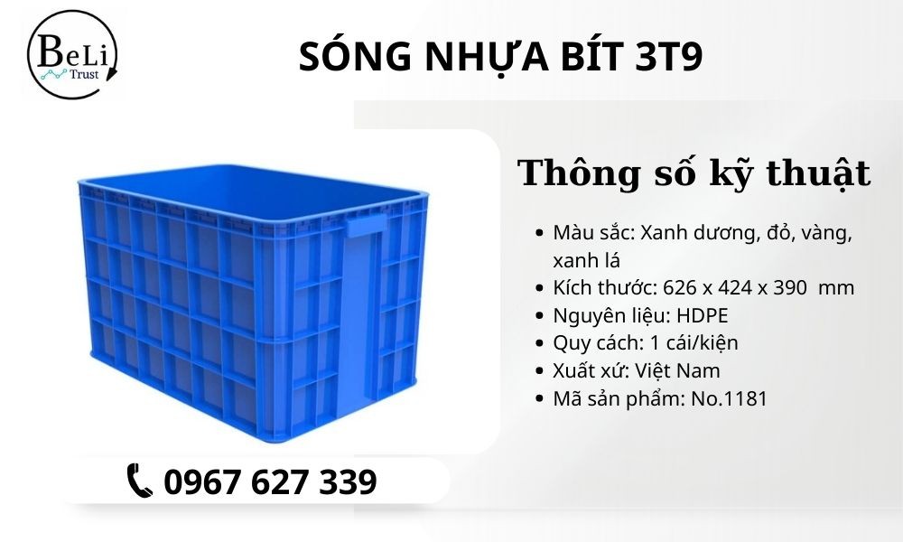 Thông Số Thùng Nhựa Đặc 3T9